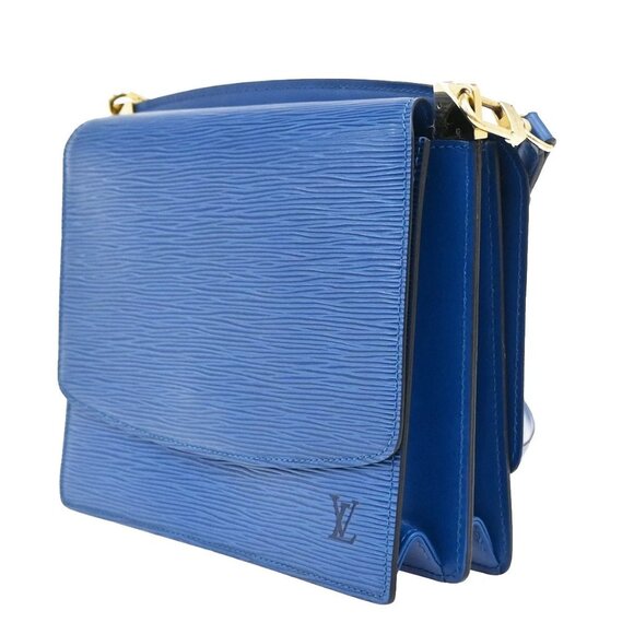 LOUIS VUITTON Grenell Both Flap Shoulder Bag Epi Leather Blue M52365 87KA855 - Picture 4 of 16